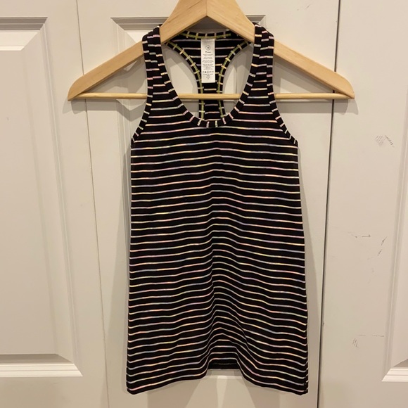 Ivivva Black & Pastel Rainbow Striped Racerback - Picture 2 of 7